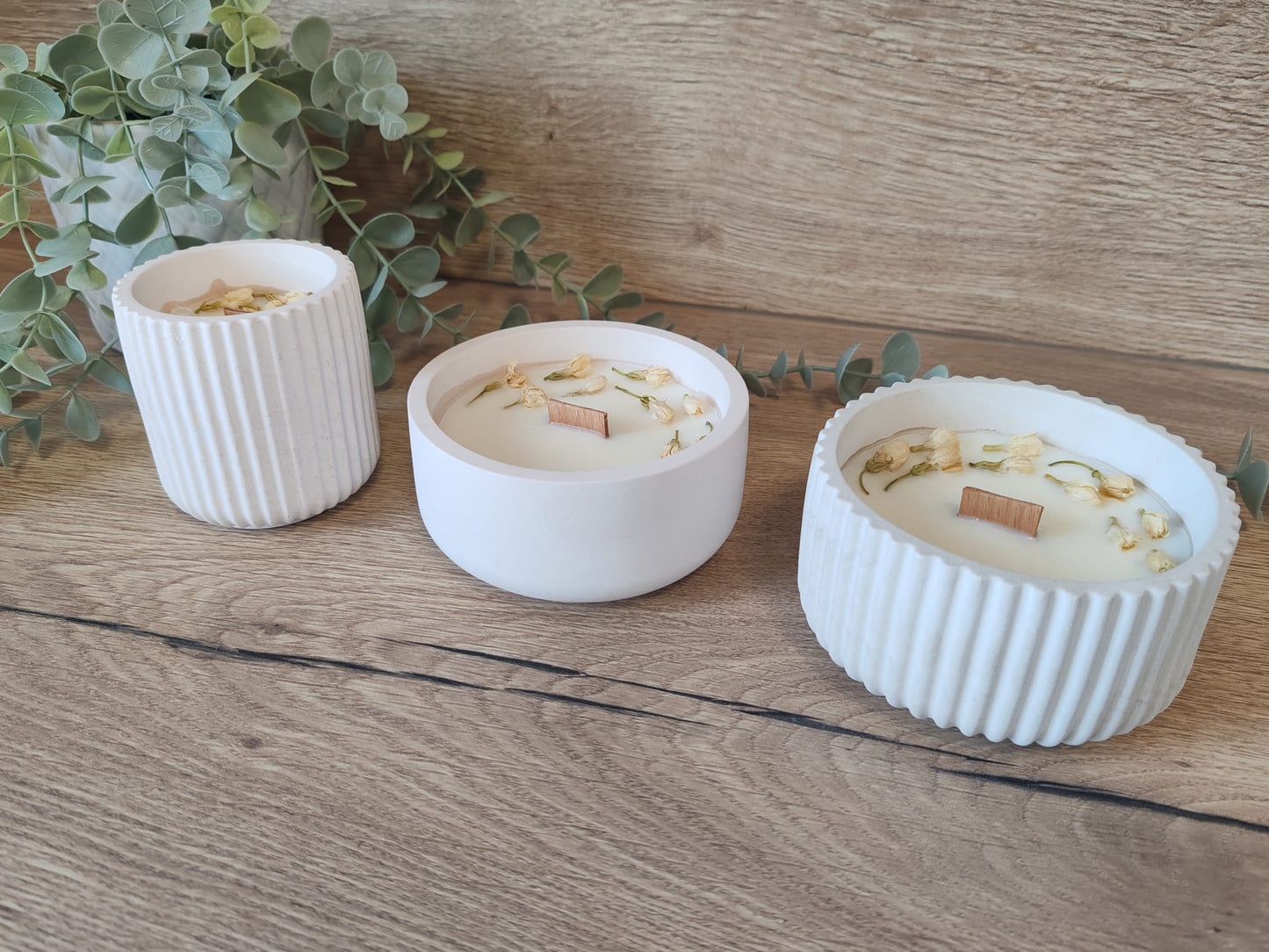 Vela flor de algodón - Cuarzo blanco