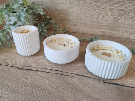 Vela flor de algodón - Cuarzo blanco