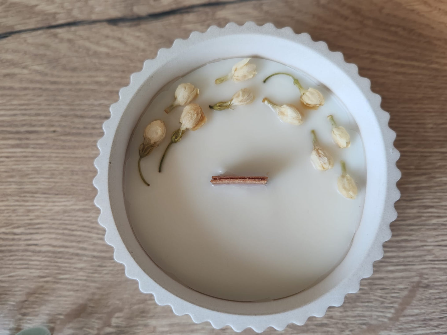 Vela flor de algodón - Cuarzo blanco