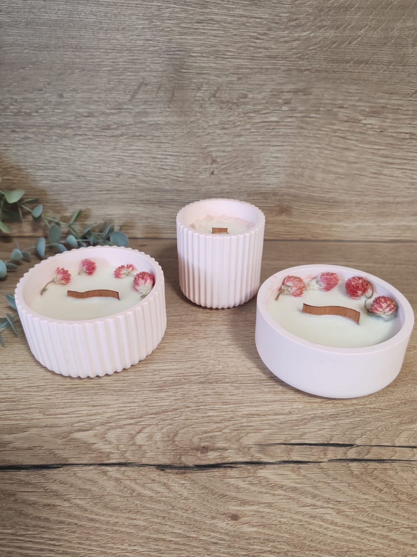 Vela Rosa & Peonía - Cuarzo Rosa